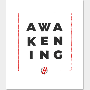 Block Font - Black Awakening with Red Frame Posters and Art